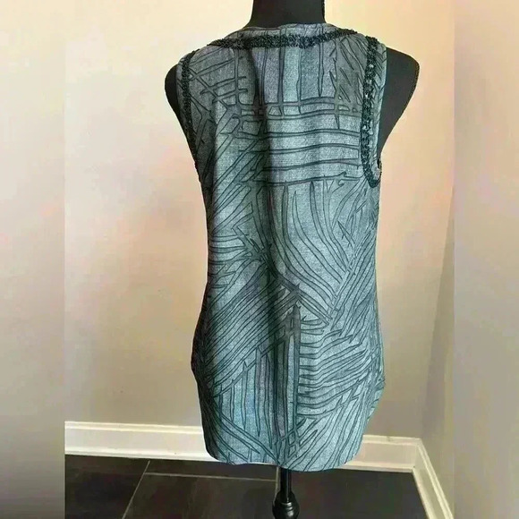 CABI Limited Edition Blue/Gray Sequined Beaded Sleeveless Blouse XS - Picture 5 of 5